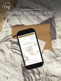 [Digital Product] Classic White Rose | Digital Save The Date Boarding Pass