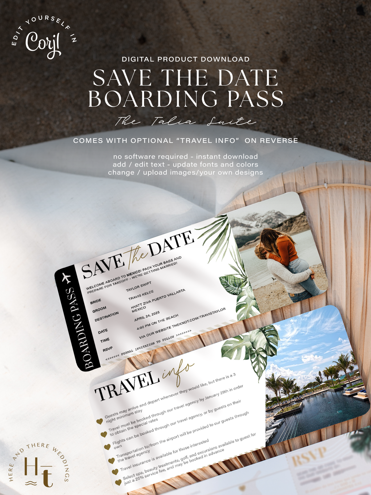 [Digital Product] The Talia | Passport Wedding Invitation Suite