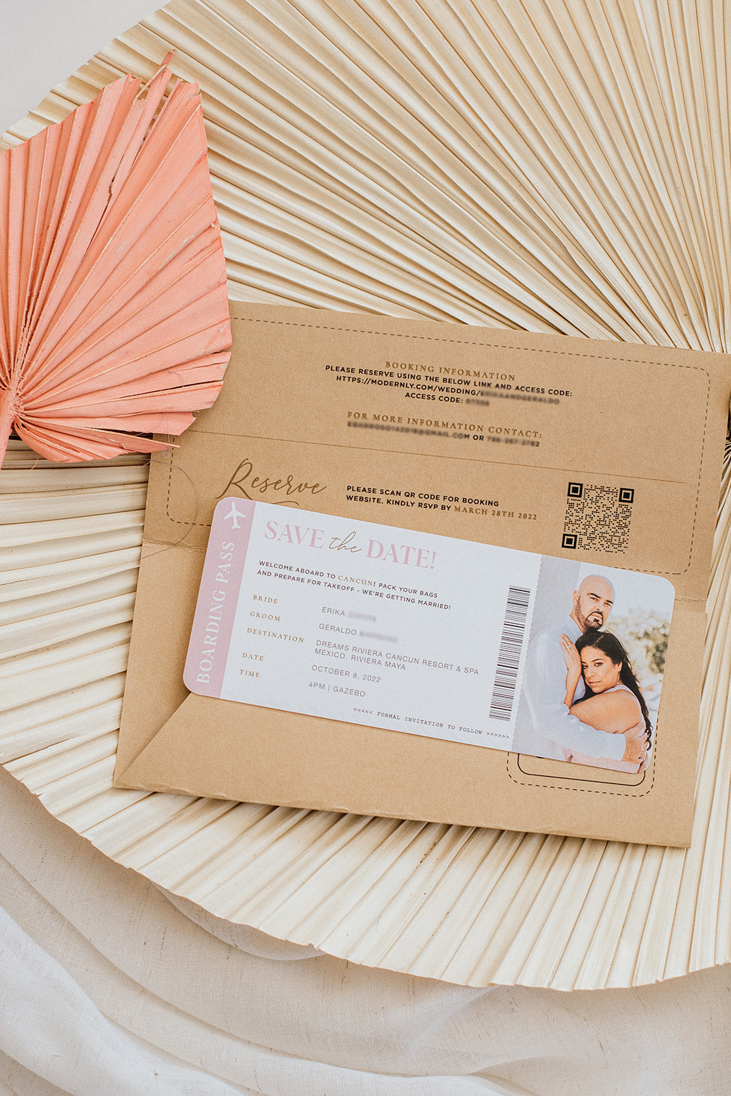 Save The Date (Boarding Pass Set) – Here and There Weddings